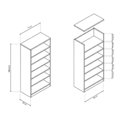 Boekenkast Stacy 72 Cm 5 Legplanken-sonoma Eik -Songmics Winkel Ontwerp zonder titel 2023 03 14T131124.869 ab93