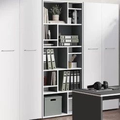 Inzetstuk Voor Open Archiefkast Jetta (5 Stuks) - Antraciet/wit