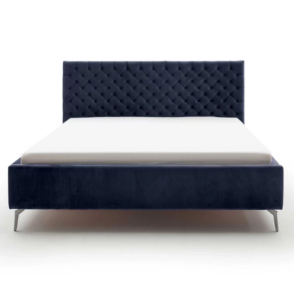 Tweepersoonsbed Janice Met Opbergruimte 160x200cm - Donkerblauw/chroom 7 Tweepersoonsbed Janice Met Opbergruimte 160x200cm - Donkerblauw/chroom - Afbeelding 5