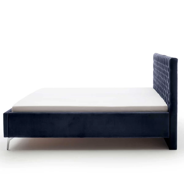 Tweepersoonsbed Janice Met Opbergruimte 160x200cm - Donkerblauw/chroom 6 Tweepersoonsbed Janice Met Opbergruimte 160x200cm - Donkerblauw/chroom - Afbeelding 4