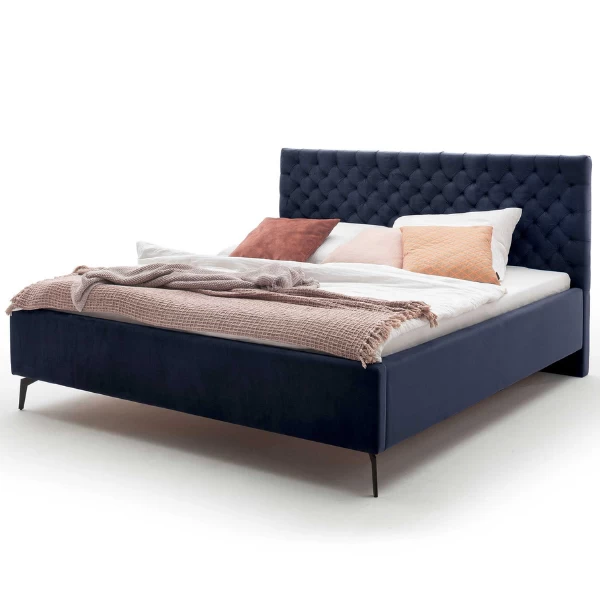 Tweepersoonsbed Janice Met Opbergruimte 180x200cm - Donkerblauw/zwart 5 Tweepersoonsbed Janice Met Opbergruimte 180x200cm - Donkerblauw/zwart - Afbeelding 3