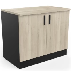 Gootsteenonderkast Romanie 100 Cm-2 Draaideuren En 1 Legplank-Kronberg Eik/matzwart