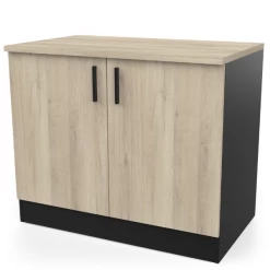 Gootsteenonderkast Romanie 100 Cm-2 Draaideuren En 1 Legplank-Kronberg Eik/matzwart -Songmics Winkel Ontwerp zonder titel 2023 03 30T111243.350 b9eb