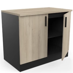 Gootsteenonderkast Romanie 100 Cm-2 Draaideuren En 1 Legplank-Kronberg Eik/matzwart -Songmics Winkel Ontwerp zonder titel 2023 03 30T111649.892 bf16