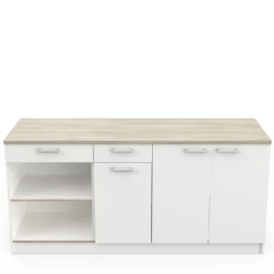 Onderkastcombinatie Chef Met Ruimte Voor Spoelbak, Oven En Kookplaat-Kronberg Eik/mat Wit -Songmics Winkel Ontwerp zonder titel 2023 04 07T135226.975 8b4c