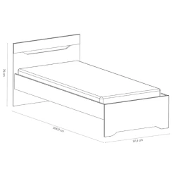 Bed Gerry 90 X 190/200 Cm Zonder Bedlade-lichtgrijs/mat Wit/Kronberg Eik -Songmics Winkel Ontwerp zonder titel 2023 04 18T082630.544 0b1b