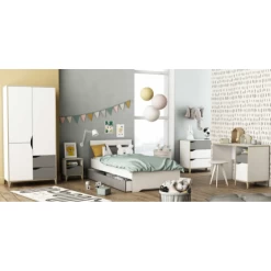 Bed Gerry 90 X 190/200 Cm Zonder Bedlade-lichtgrijs/mat Wit/Kronberg Eik -Songmics Winkel Ontwerp zonder titel 2023 04 18T082722.516 bfd7