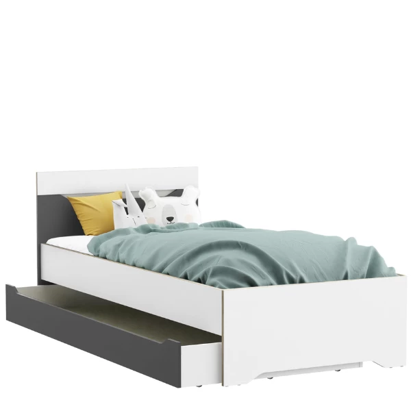 Bedlade Gerry 90 X 190-lichtgrijs/mat Wit 5 Bedlade Gerry 90 X 190-lichtgrijs/mat Wit - Afbeelding 3