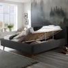 Bed Madras 160x200cm Met Opbergruimte Ribfluweel - Antraciet