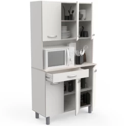 Buffetkast Pavel 185cm Hoog - Mat Wit/acacia Met Werkblad -Songmics Winkel Ontwerp zonder titel 2023 04 24T165601.115 44d9