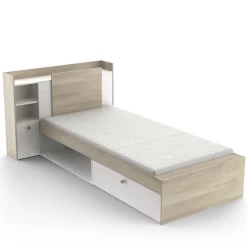 Bed Liva 90 X 190 Cm-Kronberg Eik/mat Wit -Songmics Winkel Ontwerp zonder titel 2023 04 25T165813.831 fb63