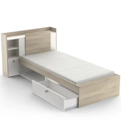 Bed Liva 90 X 190 Cm-Kronberg Eik/mat Wit -Songmics Winkel Ontwerp zonder titel 2023 04 25T170012.547 8377