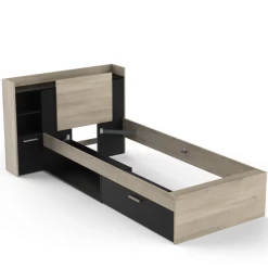 Bed Liva 90 X 190 Cm-Kronberg Eik/matzwart -Songmics Winkel Ontwerp zonder titel 2023 04 27T081052.144 6229