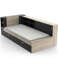 Bed Liva 90 X 190/200 Cm-Kronberg Eik/matzwart -Songmics Winkel Ontwerp zonder titel 2023 04 27T082527.682 951a