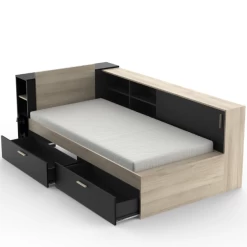 Bed Liva 90 X 190/200 Cm-Kronberg Eik/matzwart -Songmics Winkel Ontwerp zonder titel 2023 04 27T082649.807 bfee