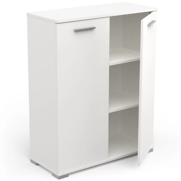 Opbergkastje Maura 2 Draaideuren-mat Wit 5 Opbergkastje Maura 2 Draaideuren-mat Wit - Afbeelding 3