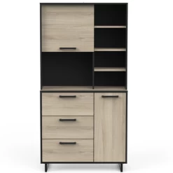 Buffetkast Norma 2 Draaideuren, 4 Legplanken, 3 Lades En 1 Open Vak-Kronberg Eik/matzwart -Songmics Winkel Ontwerp zonder titel 2023 05 10T081252.282 5b5e