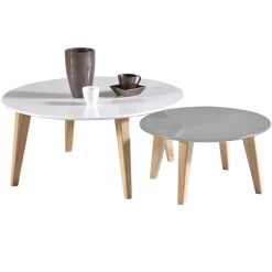 Set Van 2 Salontafels Reinhart 78 X 78 X35.5 Cm, 55 X 55 X 28 Cm-grijs/mat Wit/dennenhout -Songmics Winkel Ontwerp zonder titel 2023 05 10T084140.480 4f1d