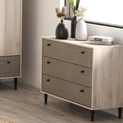 Ladekast Sayuri 3 Lades-Kronberg Eik/wicker