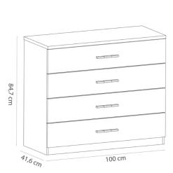 Ladekast Seliena 4 Lades-Geborstelde Eik/mat Wit -Songmics Winkel Ontwerp zonder titel 2023 05 10T161645.381 0c53