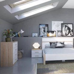 Ladekast Seliena 4 Lades-Geborstelde Eik/mat Wit -Songmics Winkel Ontwerp zonder titel 2023 05 10T161732.846 c883