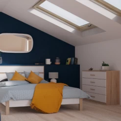 Ladekast Seliena 4 Lades-Geborstelde Eik/mat Wit -Songmics Winkel Ontwerp zonder titel 2023 05 10T161757.228 b7fc