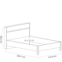 Bed Seliena 140 X 190 Cm-Geborstelde Eik/mat Wit -Songmics Winkel Ontwerp zonder titel 2023 05 10T162548.737 8a95