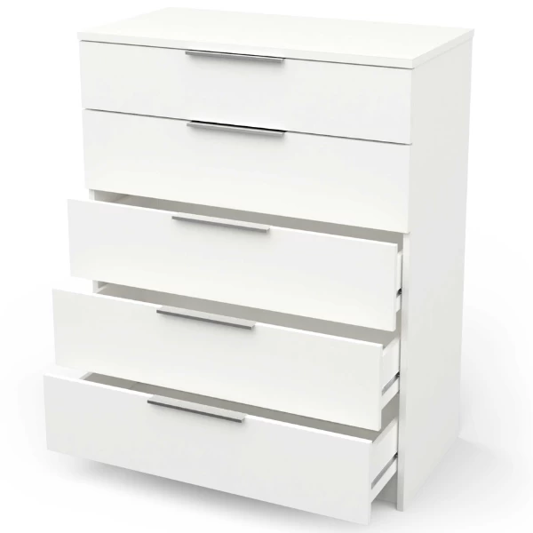 Ladekast Siebert 5 Lades-mat Wit 8 Ladekast Siebert 5 Lades-mat Wit - Afbeelding 6