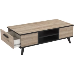 Salontafel Wilke 2 Lades En 2 Open Vakken-geborstelde Eik/matzwart -Songmics Winkel Ontwerp zonder titel 2023 05 15T093315.521 944e