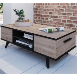 Salontafel Wilke 2 Lades En 2 Open Vakken-geborstelde Eik/matzwart -Songmics Winkel Ontwerp zonder titel 2023 05 15T093508.532 50bc