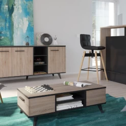 Salontafel Wilke 2 Lades En 2 Open Vakken-geborstelde Eik/matzwart -Songmics Winkel Ontwerp zonder titel 2023 05 15T093548.348 17c7