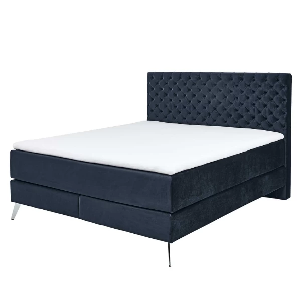 Tweepersoonsboxspring Janice 200x200cm - Donkerblauw 13 Tweepersoonsboxspring Janice 200x200cm - Donkerblauw - Afbeelding 11
