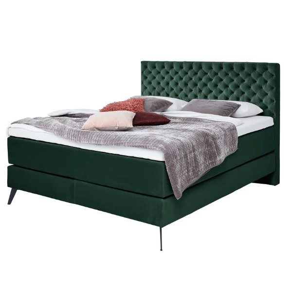 Tweepersoonsboxspring Janice 160x200cm - Donkergroen 10 Tweepersoonsboxspring Janice 160x200cm - Donkergroen - Afbeelding 8