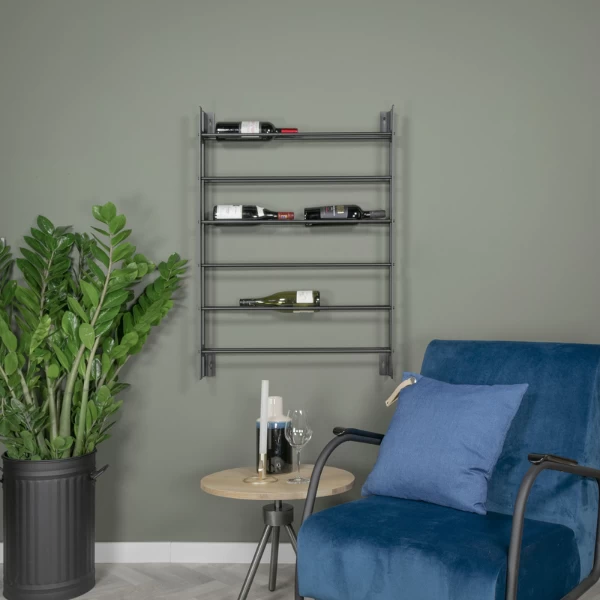 Wijnrek Grapes 6 Legplanken-zwart 4 Wijnrek Grapes 6 Legplanken-zwart - Afbeelding 2