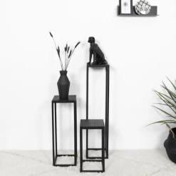 Sokkel Delfi 21 X 21 X 40 Cm-Geborstelde Eik/staal -Songmics Winkel Ontwerp zonder titel 2023 05 22T143404.578 e961