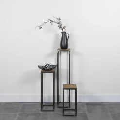 Sokkel Johanna 21 X 21 X 40 Cm-Blacksmith Zwart/eik -Songmics Winkel Ontwerp zonder titel 2023 05 22T143703.210 23f8