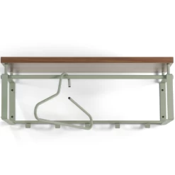 Wandkapstok Rayna 5 Haken, 1 Hoedenplank En 1 Kledingroede-pastel Groen/notenhout -Songmics Winkel Ontwerp zonder titel 2023 05 22T145941.840 666c