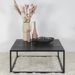 Salontafel Delfi 80 X 80 Cm-Geborstelde Eik/staal