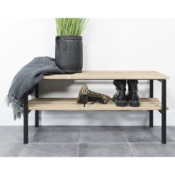 Schoenenrek Rizzoli 2 Legplanken-eik/zwart -Songmics Winkel Ontwerp zonder titel 2023 05 25T095122.910 de36