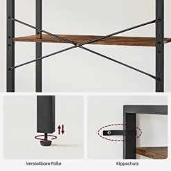 VASAGLE ALINRU 5-vaks Opbergrek, Stalen Boekenplankframe -Songmics Winkel Ontwerp zonder titel 2023 06 01T161244.049 94aa
