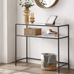 Moderne Consoletafel Met Stalen Frame En Gehard Glazen Planken, Voor Woonkamer/hal -Songmics Winkel Ontwerp zonder titel 2023 06 05T135013.386 bb6a