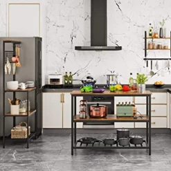 Rustiek Bruin Keukeneiland, Groot Werkblad, Stabiele Stalen Structuur - 120 X 60 Cm -Songmics Winkel Ontwerp zonder titel 2023 06 06T140734.187 cf42