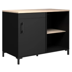 Hoekonderkast Cobalt 120cm - Zwart/eik