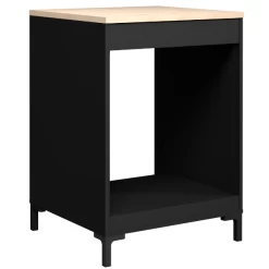 Keukenkast Voor Oven Cobalt 60cm - Zwart/eik