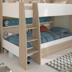 Stapelbed Shelby 90x200cm Met Opbergruimte - Wit/eik -Songmics Winkel Ontwerp zonder titel 2023 06 16T142958.859 af30