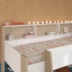 Stapelbed Shelby 90x200cm Met Opbergruimte - Wit/eik -Songmics Winkel Ontwerp zonder titel 2023 06 16T143036.925 f28c