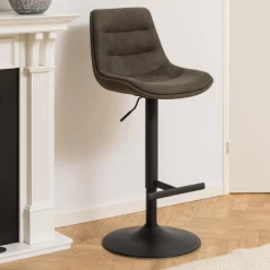 Verstelbare Barstoel Adèle 65-86cm - Antraciet/zwart