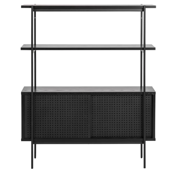 Boekenkast Angus | 94 X 27 X 114 Cm | 2 Schuifdeuren | Zwart 11 Boekenkast Angus | 94 X 27 X 114 Cm | 2 Schuifdeuren | Zwart - Afbeelding 9