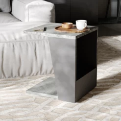 Bijzettafel Albérique 1 Open Vak En 1 Opbergvak Aan De Zijkant-Beton/matzwart -Songmics Winkel Ontwerp zonder titel 2023 06 26T131234.626 1 6a3d