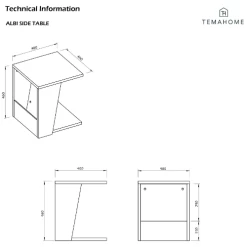 Bijzettafel Albérique 1 Open Vak En 1 Opbergvak Aan De Zijkant-Beton/matzwart -Songmics Winkel Ontwerp zonder titel 2023 06 26T144722.732 1 1 a014